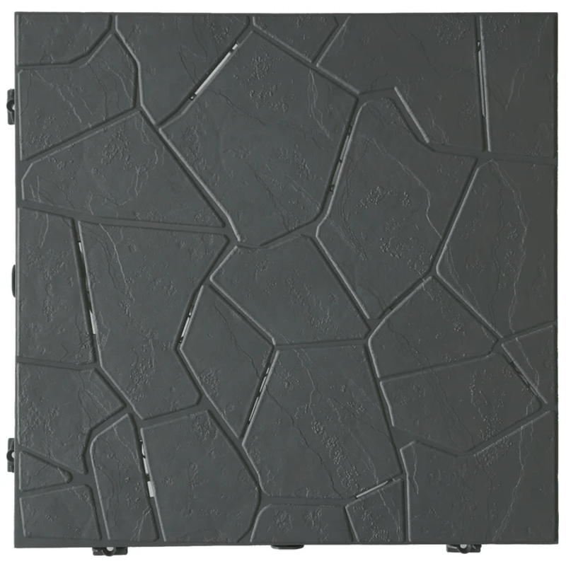 close up image of RSI snap flooring tiles in gray color