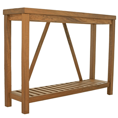 complete front view of the lee display farmhouse entry table