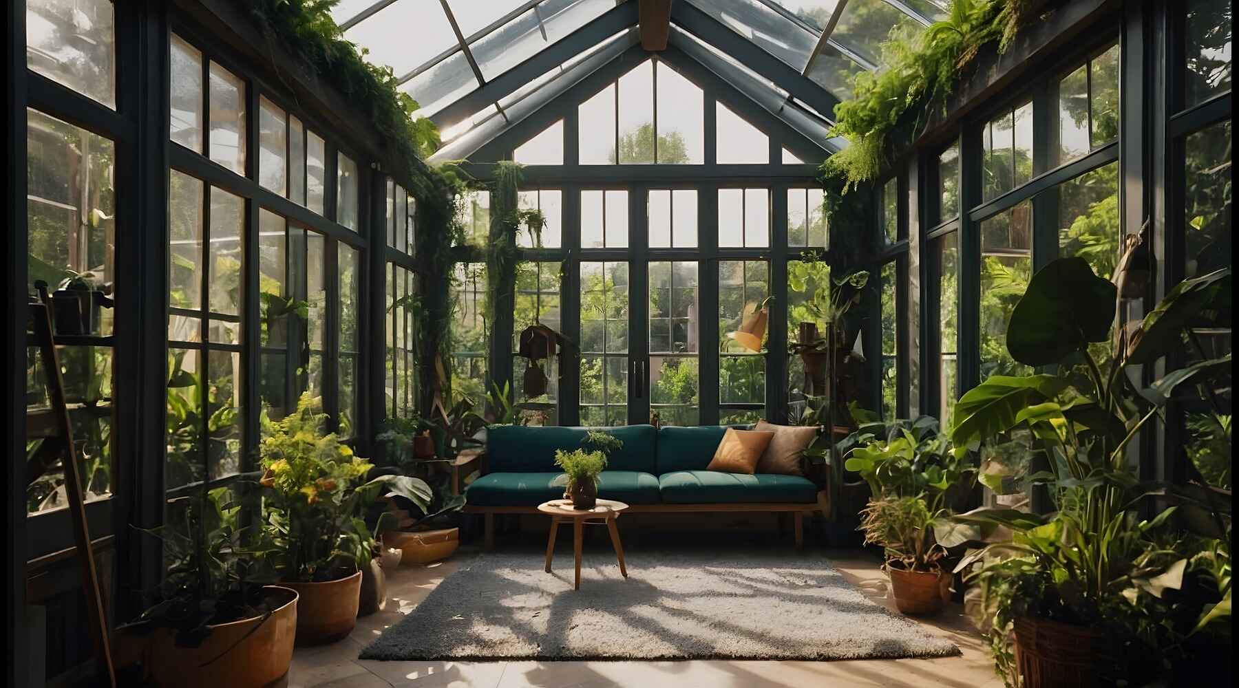 indoor view of a beautiful greenhouse