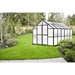garden setting of 12ft black monticello growers greenhouse 