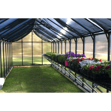 inside view of the 24ft black mont premium greenhouse 