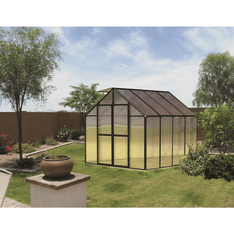 view of the 8ft black monticello premium greenhouse 