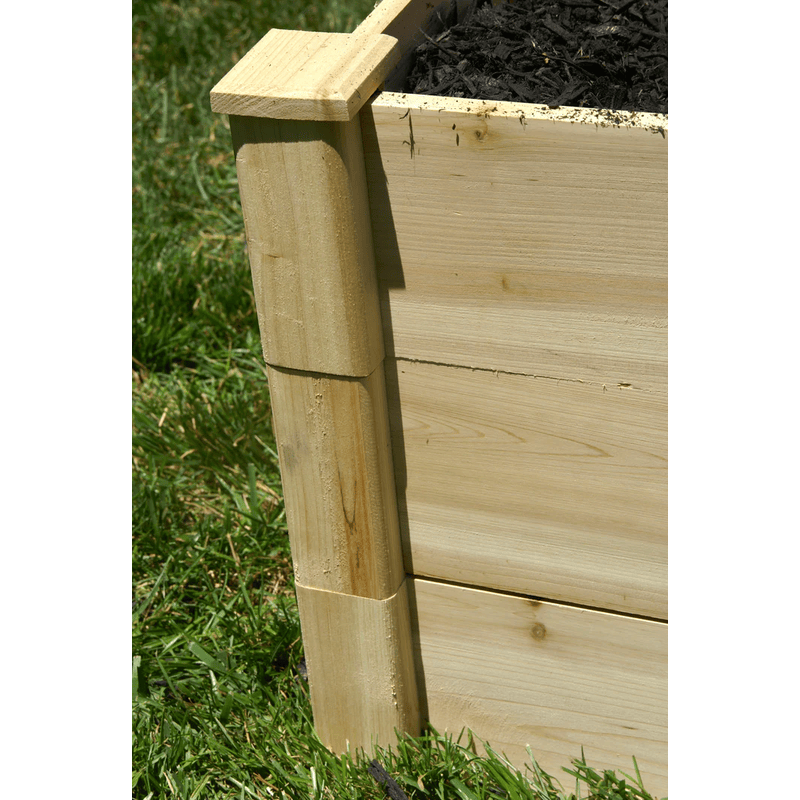 corner view of the EDEN raised garden bed