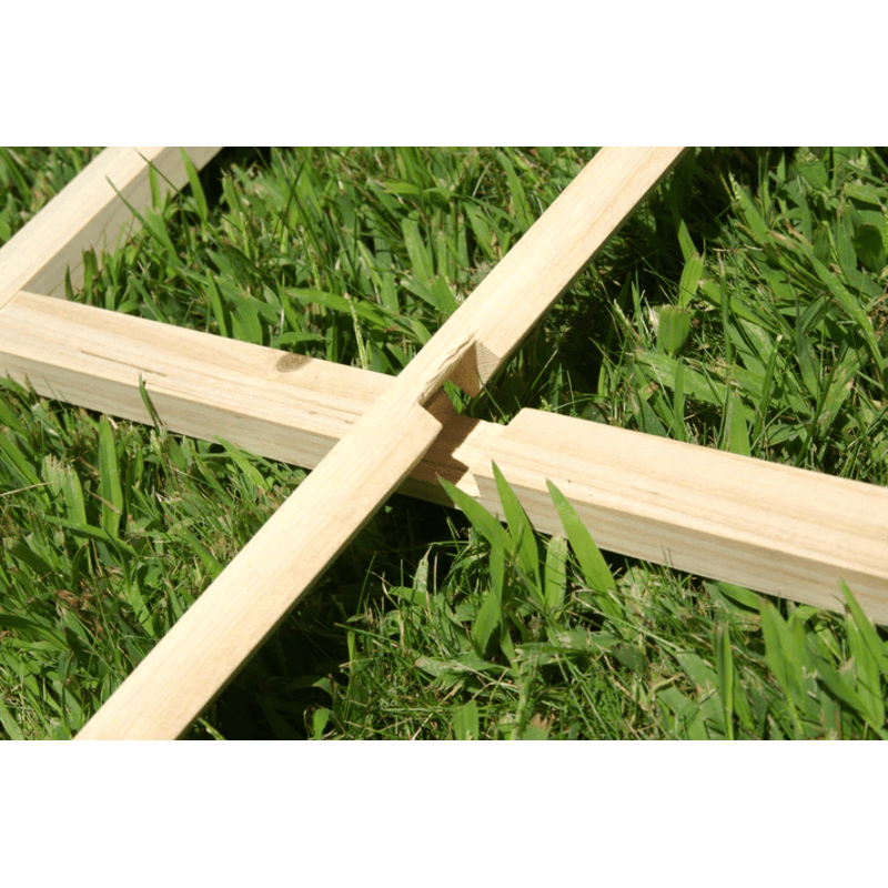 Lattice view of the EDEN raised garden bed with trellis