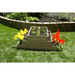 flowers planted in the Eden pyramid raised garden bed 