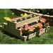 flowers planted in the Eden waterfall pyramid garden bed kit