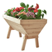 white background image of Eden deep root V-shaped garden table with flowers planted in it