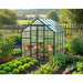 Garden setting image of the Grandio Element 6x4 Greenhouse