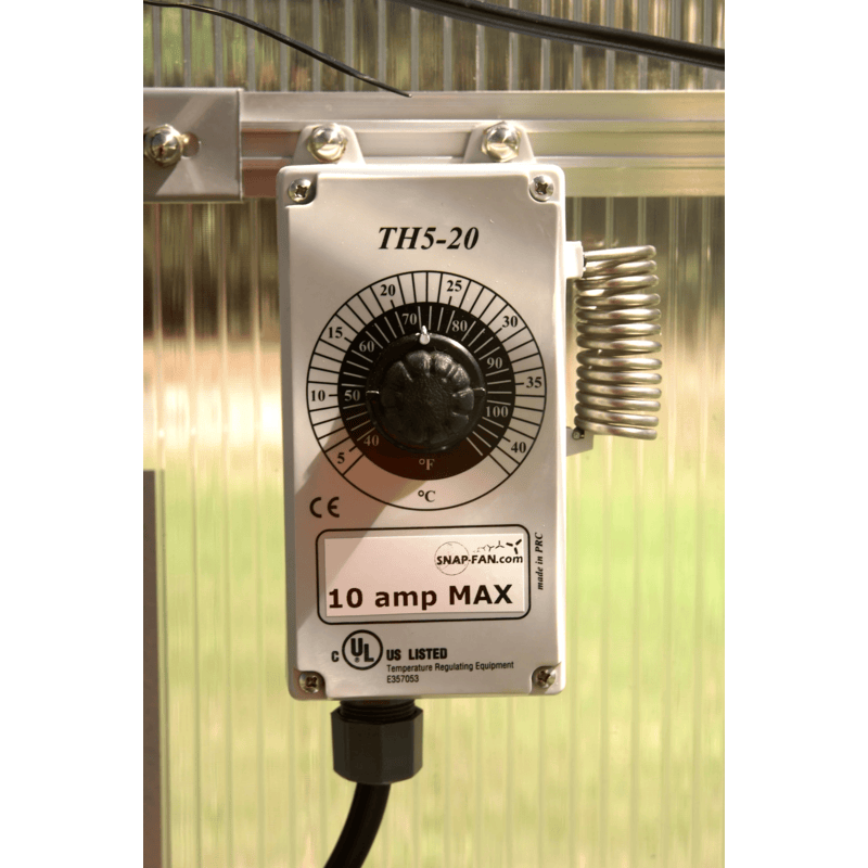 Thermostat image of the Mont solar greenhouse ventilation fan