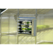 Exterior open view of the mont solar powered ventilation fan for greenhouse