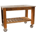 front view of the lee display potting table rolling cart with 6inch vintage casters