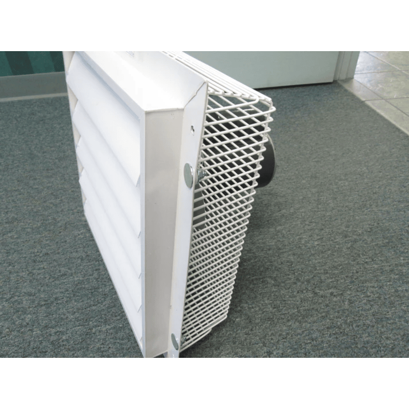 Side view of the RSI general purpose greenhouse and small building exhaust fan system