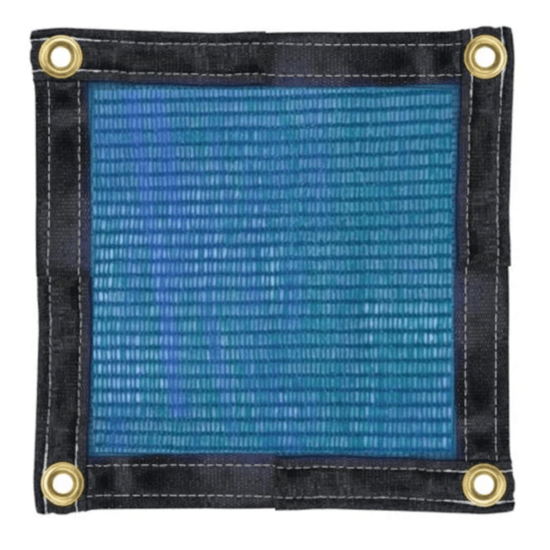 all four corners image of RSI 3 season knitted blue shade cloth - 50% shade protection