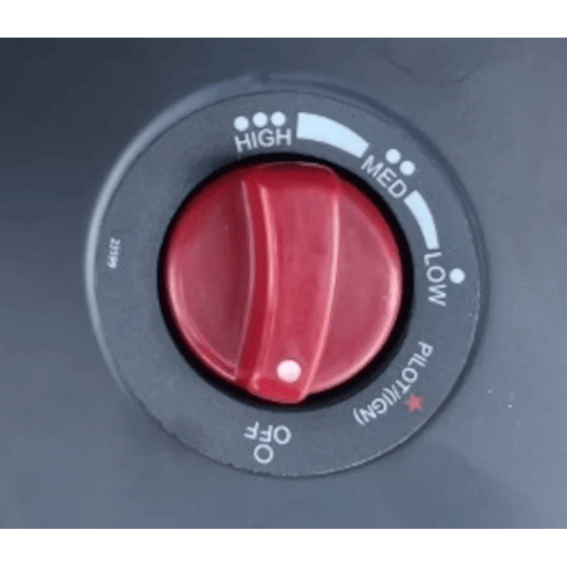 Control Knob view of the Riverstone Industries outdoor patio portable radiant heater