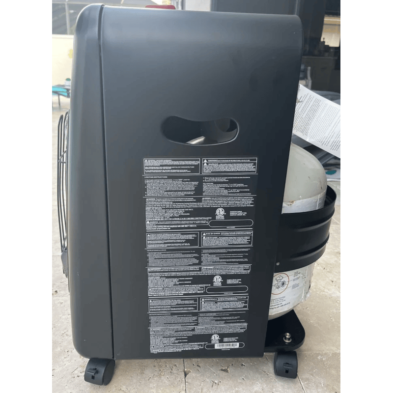 Side view of the Riverstone Industries outdoor patio portable radiant heater