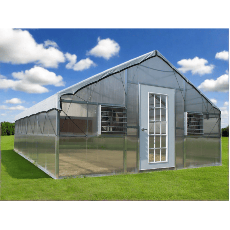image of the riverstone wallace educational greenhouse kit with 8ft high walls