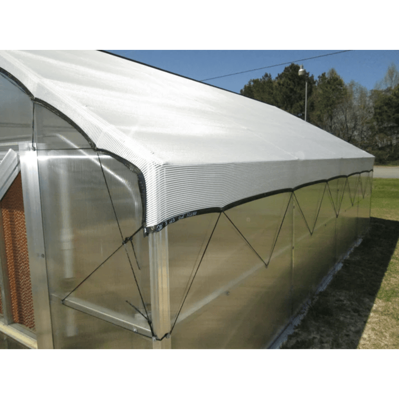 side image of the riverstone wallace educational greenhouse kit with 8ft high walls