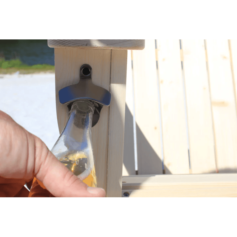 bottle opening image of the RSI cedar adirondack and side table