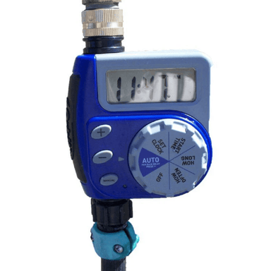 image of the digital timer of the mont internal automatic greenhouse watering system