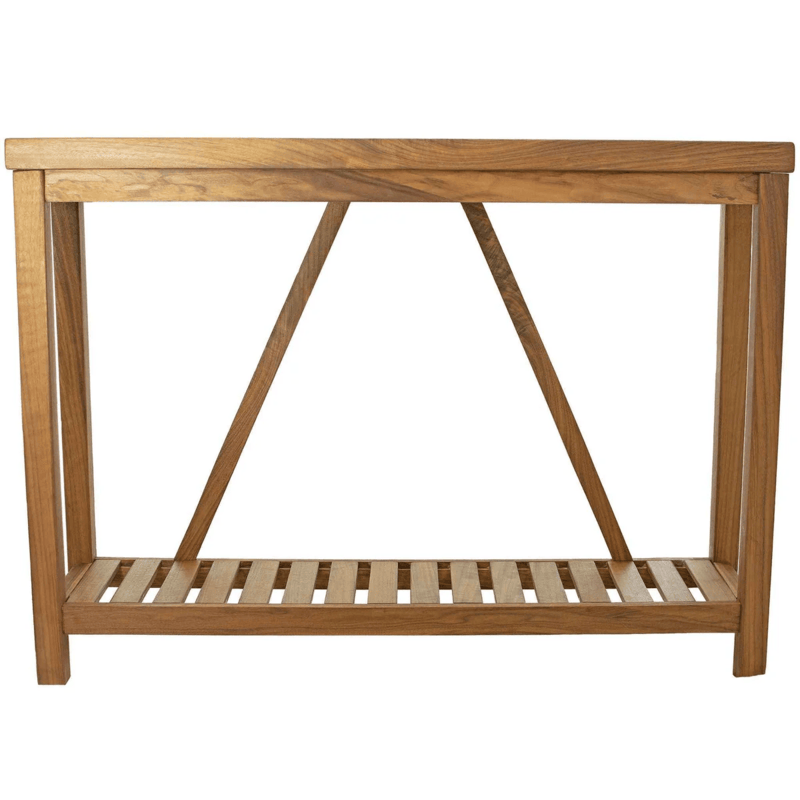 front view of the lee display farmhouse entry table