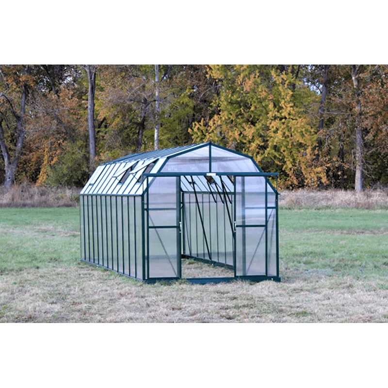 front view of the grandio elite 8x24 greenhouse
