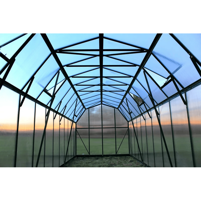 inside view of the grandio eite 8x24 greenhouse