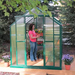 woman working inside the grandio greenhouse element 6×4