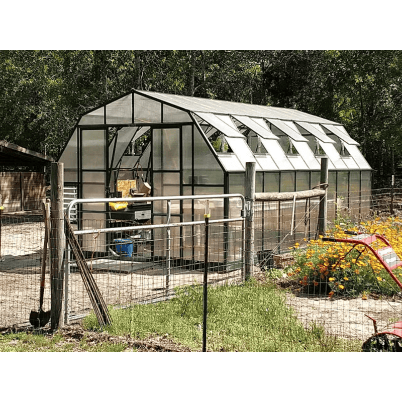front side view of the grandio summit 12×32 greenhouse