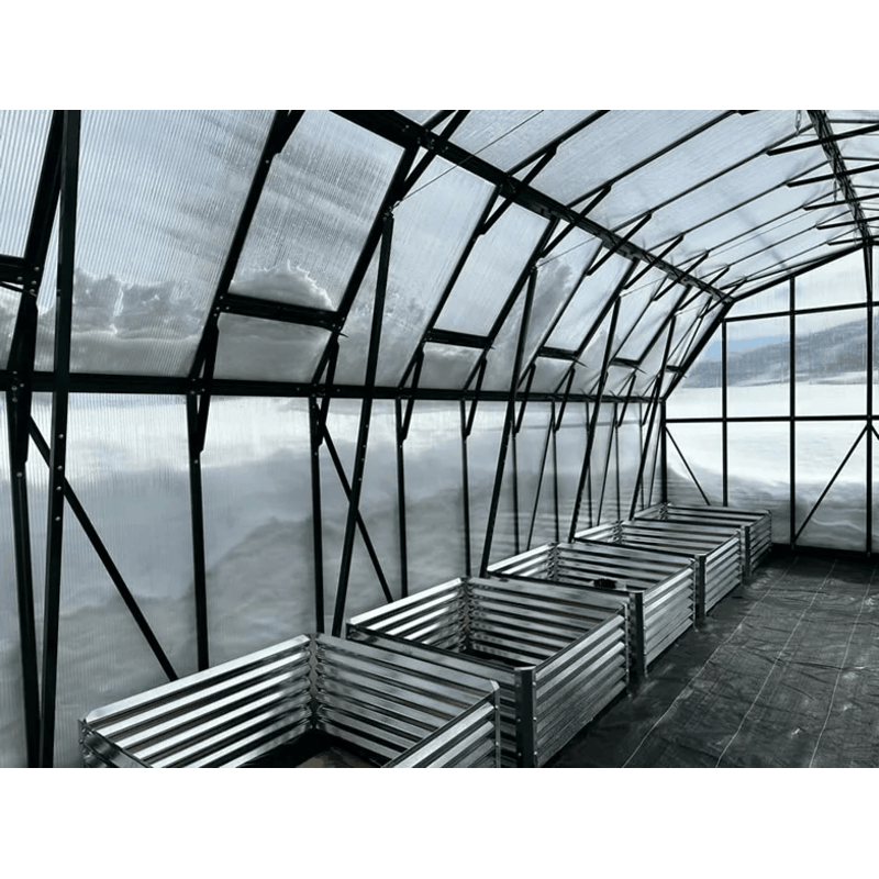 inside view of the grandio summit 12×32 greenhouse