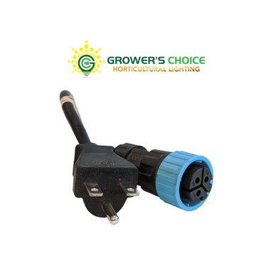 front virew of the growers choice M25 240V adapter cord