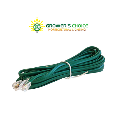 front view of  the growers choice RJ14 data cable 15ft