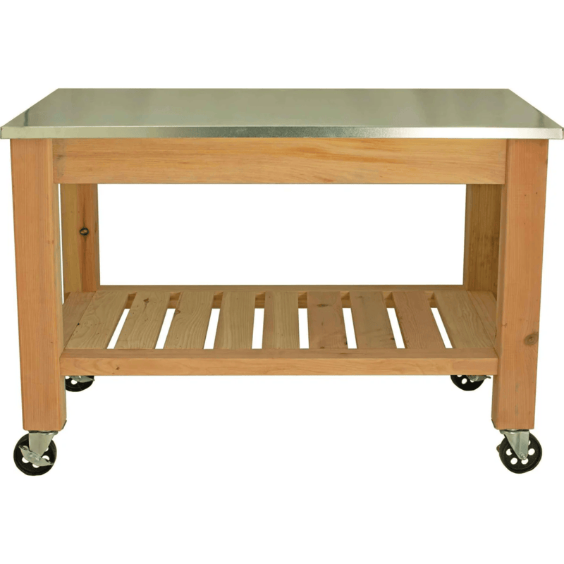 front view of the lee display modern garden potting table without hutch