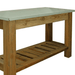 middle close up view of the lee display redwood patio console table 