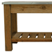 side close up view of the lee display redwood patio console table