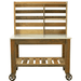 front view of the  lee display redwood potting table with no hooks, drawer pulls and towel bar
