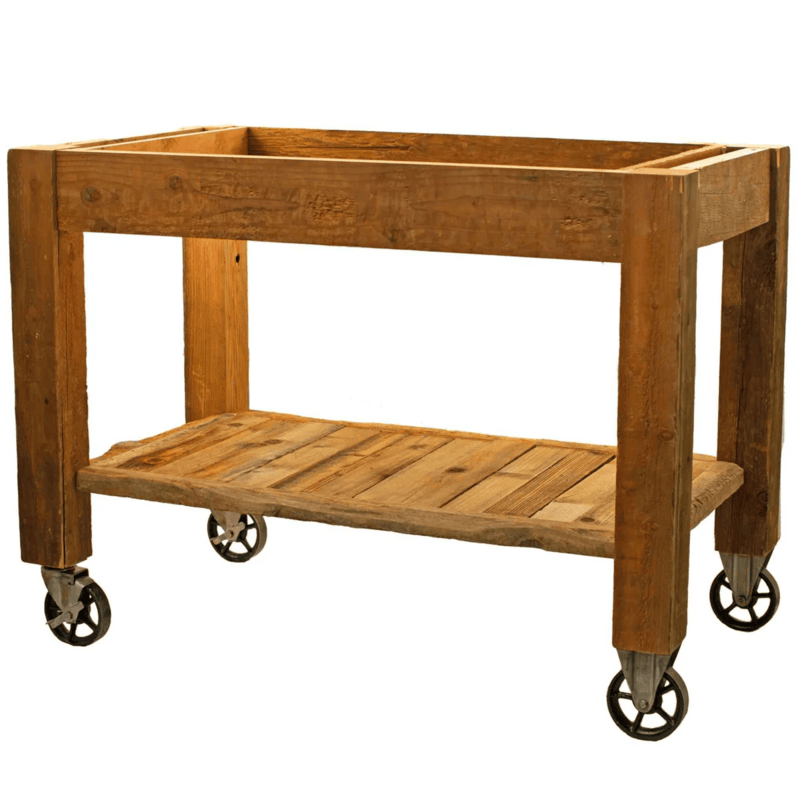 wooden cart of the lee display redwood potting table