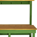 right side close up view of the lee display rustic gardening workbench
