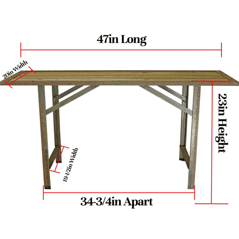 dimensions image of the lee display rustic outdoor work bench