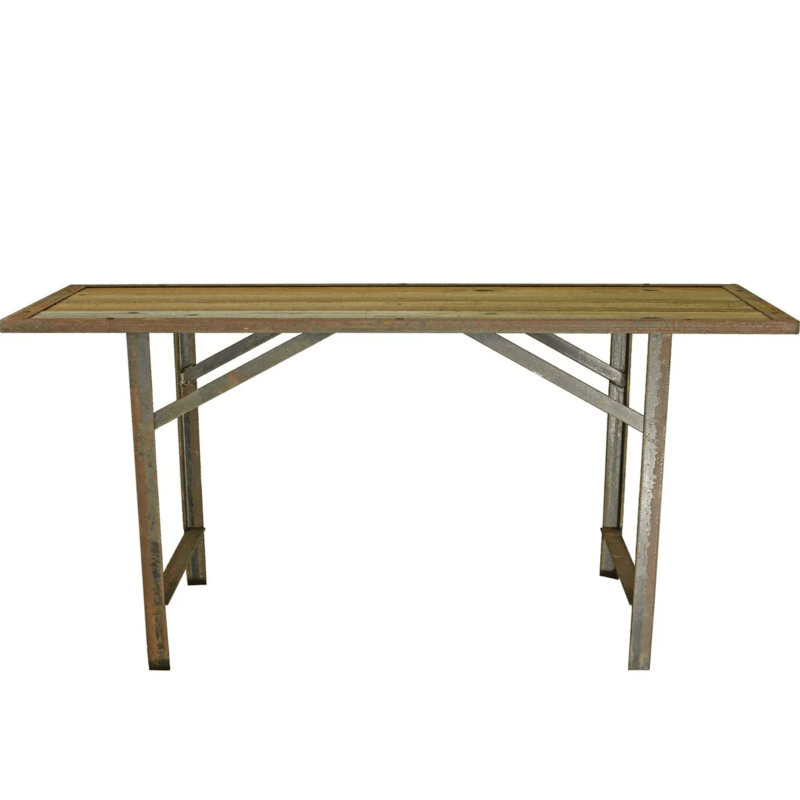 front image of the lee display rustic outdoor work bench