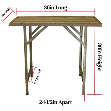 dimensions view of the lee display outdoor work table 