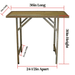 dimensions view of the lee display outdoor work table 