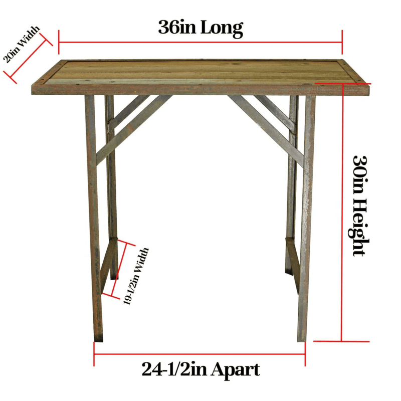 dimensions view of the lee display outdoor work table 