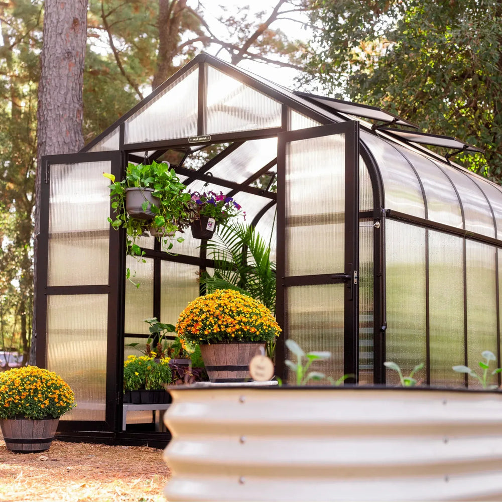 side view of the vego pacific greenhouse 8.5 feet wide model