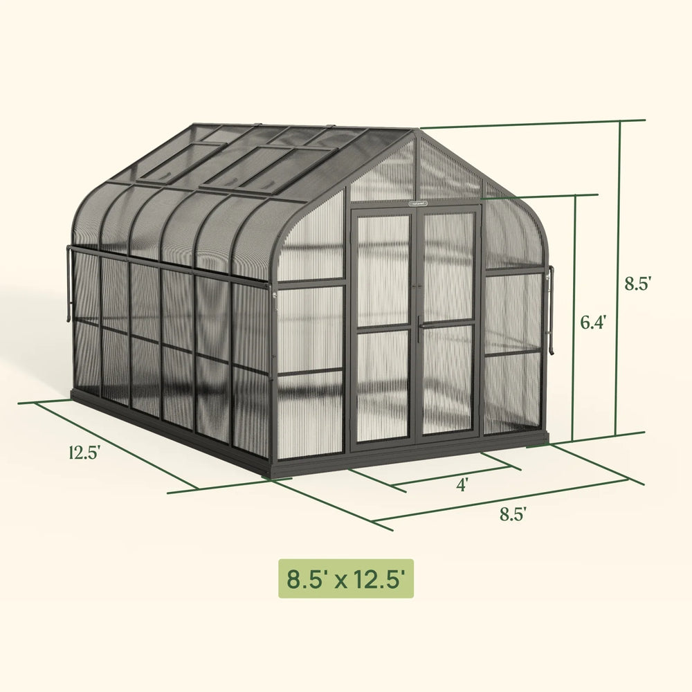 vego pacific greenhouse 8.5'x12.5' dimensions