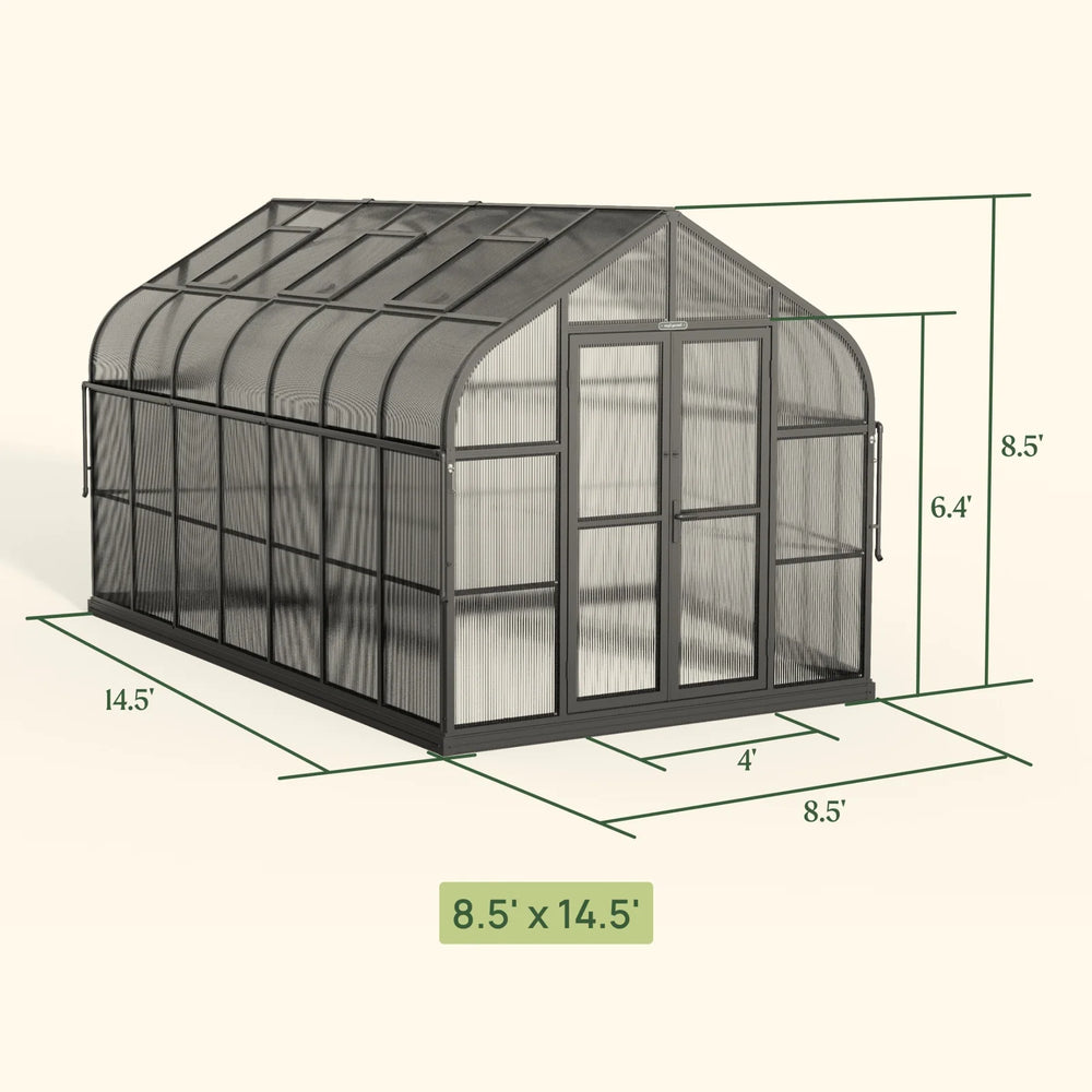 vego pacific greenhouse 8.5'x14.5' dimensions