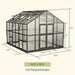 Vego Victorian Greenhouse 10.5 x 12.5 ft full-polycarbonate model with greenhouse dimensions and roof vents illustrated